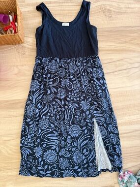 Maurice’s Women’s 24/7 Knit Navy Blue Floral Print Tank Dress - 0X/14W